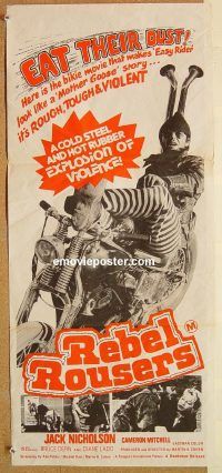 k740 REBEL ROUSERS Australian daybill movie poster '70 biker, Nicholson