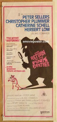 k742 RETURN OF THE PINK PANTHER Australian daybill movie poster '75 Sellers