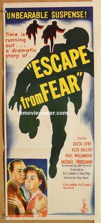 k752 RUNAWAY Australian daybill movie poster '63 English thriller!