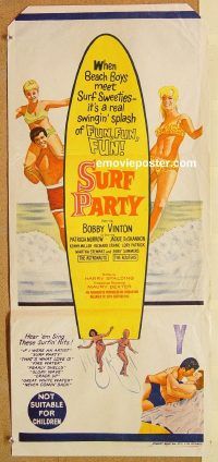 k787 SURF PARTY Australian daybill movie poster '64 Bobby Vinton, Morrow