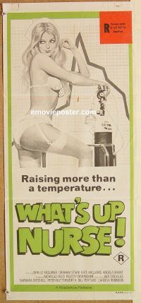 k830 WHAT'S UP NURSE Australian daybill movie poster '77 English Dr. sex!