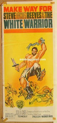k834 WHITE WARRIOR Australian daybill movie poster '61 Steve Reeves