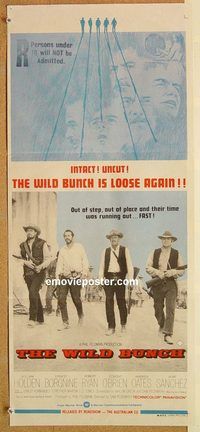 k835 WILD BUNCH Australian daybill movie poster R70s Sam Peckinpah, Holden