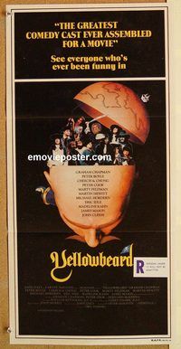 k840 YELLOWBEARD Australian daybill movie poster '83 Graham Chapman, Idle