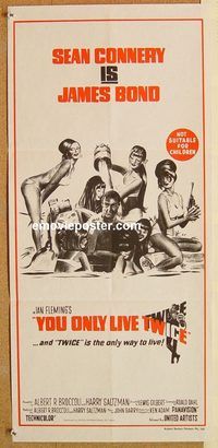 k841 YOU ONLY LIVE TWICE Australian daybill movie poster R80s Connery IS Bond