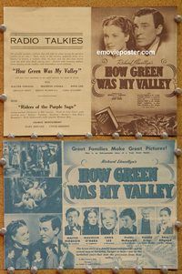 k426 HOW GREEN WAS MY VALLEY Aust movie herald '41 John Ford
