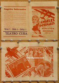 k399 HELL'S ANGELS Cuban movie herald '30 Harlow, Howard Hughes