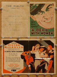 k314 DEVIL WITH WOMEN movie herald '30 first Humphrey Bogart!