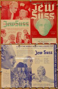 k331 JEW SUSS movie herald '34 Conrad Veidt, Benita Hume
