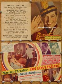 k341 LOVE PARADE movie herald '29 Maurice Chevalier, MacDonald