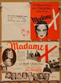 k343 MADAME X movie herald '29 Barrymore, Ruth Chatterton