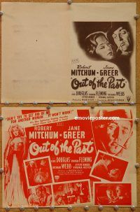 k354 OUT OF THE PAST movie herald '47 Robert Mitchum, Greer