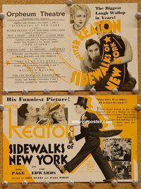 k375 SIDEWALKS OF NEW YORK movie herald '31 Buster Keaton
