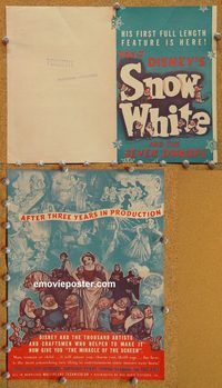 k376 SNOW WHITE & THE SEVEN DWARFS movie herald '38 Disney