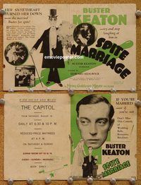k377 SPITE MARRIAGE movie herald '29 Buster Keaton, Sebastian