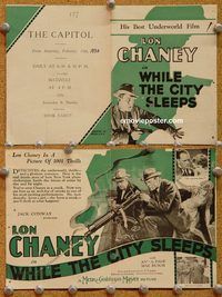 k388 WHILE THE CITY SLEEPS movie herald '28 Lon Chaney