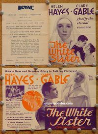 k389 WHITE SISTER movie herald '33 Clark Gable, Helen Hayes