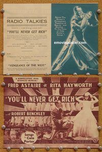 k452 YOU'LL NEVER GET RICH Aust movie herald '41 Astaire, Rita