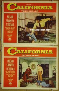 k170 CALIFORNIA 2 movie lobby cards R58 Milland, Stanwyck