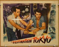 k063 DESTINATION TOKYO movie lobby card '43 Cary Grant barechested!