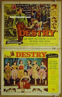 k174 DESTRY 2 movie lobby cards '54 Audie Murphy, western