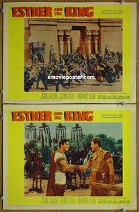 k176 ESTHER & THE KING 2 movie lobby cards '60 Richard Egan