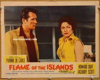k073 FLAME OF THE ISLANDS movie lobby card #8 '55 Yvonne De Carlo