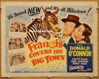 k011 FRANCIS COVERS THE BIG TOWN title movie lobby card '53 talking mule!