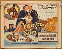 k013 FRANCIS IN THE NAVY title movie lobby card '55 Donald O'Connor, Hyer