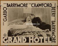k080 GRAND HOTEL movie lobby card #5 R50s Greta Garbo, Barrymore
