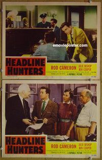 k186 HEADLINE HUNTERS 2 movie lobby cards '55 Rod Cameron