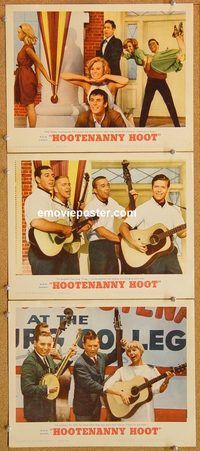 k255 HOOTENANNY HOOT 3 movie lobby cards '63 Brothers 4, Gateway Trio!