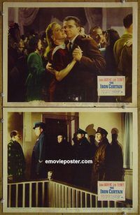 k189 IRON CURTAIN 2 movie lobby cards '48 Dana Andrews, Gene Tierney