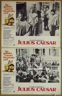 k191 JULIUS CAESAR 2 movie lobby cards '70 Charlton Heston, AIP