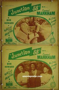 k192 JUNCTION 88 2 movie lobby cards '47 Pigmeat Markham, all-black!