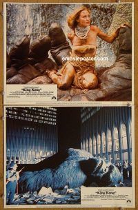 k193 KING KONG 2 movie lobby cards '76 BIG Ape, Jessica Lange