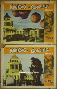 k194 KING KONG VS GODZILLA 2 movie lobby cards '63 Ishiro Honda, Toho