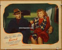 k110 LURED movie lobby card #4 '47 great Lucille Ball portrait!