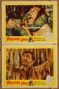 k200 MACUMBA LOVE 2 movie lobby cards '60 cool voodoo horror images!