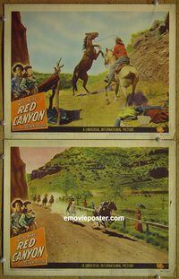 k219 RED CANYON 2 movie lobby cards '49 Zane Grey, Ann Blyth, Duff