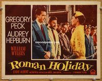 k126 ROMAN HOLIDAY movie lobby card #2 '53 Audrey Hepburn, Peck