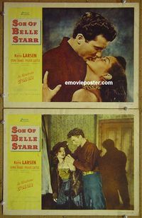 k229 SON OF BELLE STARR 2 movie lobby cards '53 sexy Dona Drake!