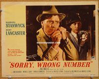 k134 SORRY WRONG NUMBER movie lobby card #7 '48 Burt Lancaster