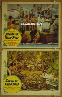 k232 SOUTH OF PAGO PAGO 2 movie lobby cards '40 Frances Farmer