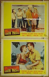 k233 SOUTH PACIFIC 2 movie lobby cards '59 Rossano Brazzi, Gaynor