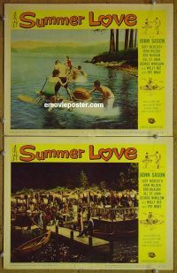 k235 SUMMER LOVE 2 movie lobby cards '58 very young John Saxon!