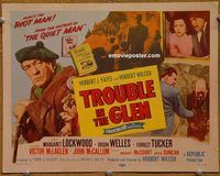 k028 TROUBLE IN THE GLEN title movie lobby card '54 Orson Welles