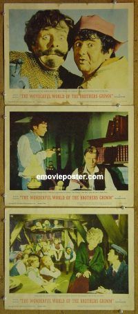 k264 WONDERFUL WORLD OF THE BROTHERS GRIMM 3 movie lobby cards '62