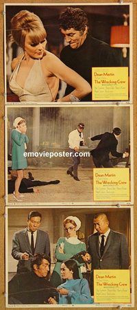 k265 WRECKING CREW 3 movie lobby cards '69 Dean Martin, Elke Sommer