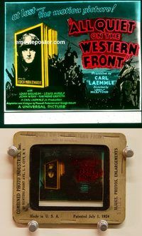 m027 ALL QUIET ON THE WESTERN FRONT movie glass lantern slide '30 Ayres